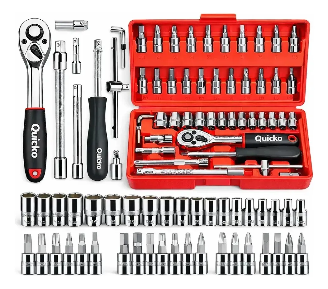 Kit Ferramentas 46 Peças Com Soquetes e Chaves
