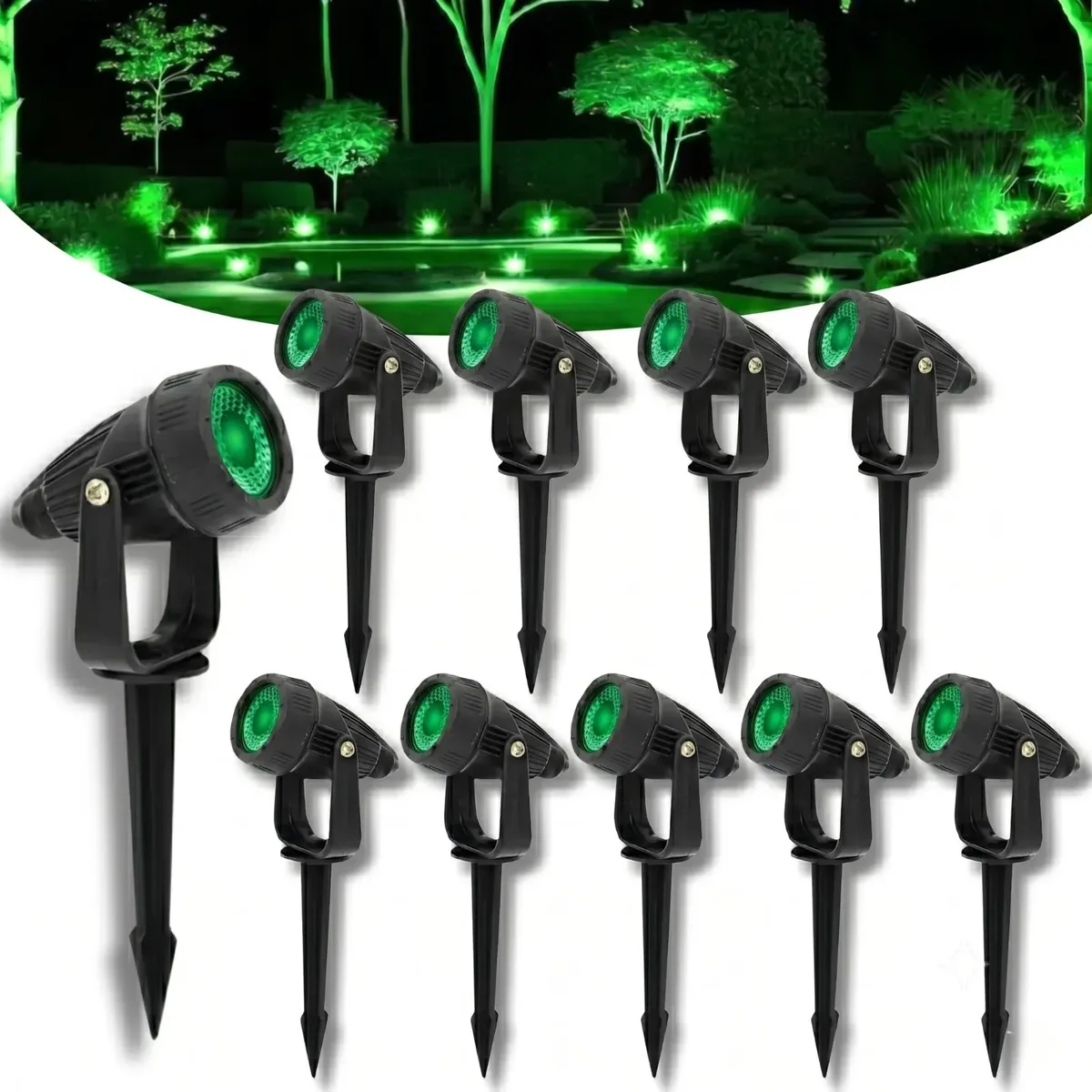  Kit 10 Luminária Espeto Jardim Super Led 7w Ip65 Prova Dágua