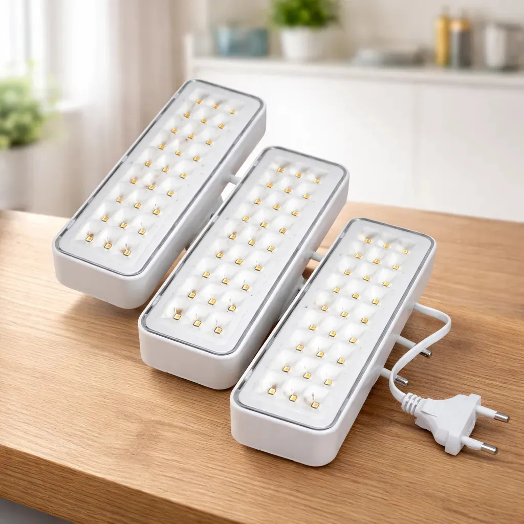 3 Luminárias Emergência Elgin Recarregável. Lâmpada 30 Leds
