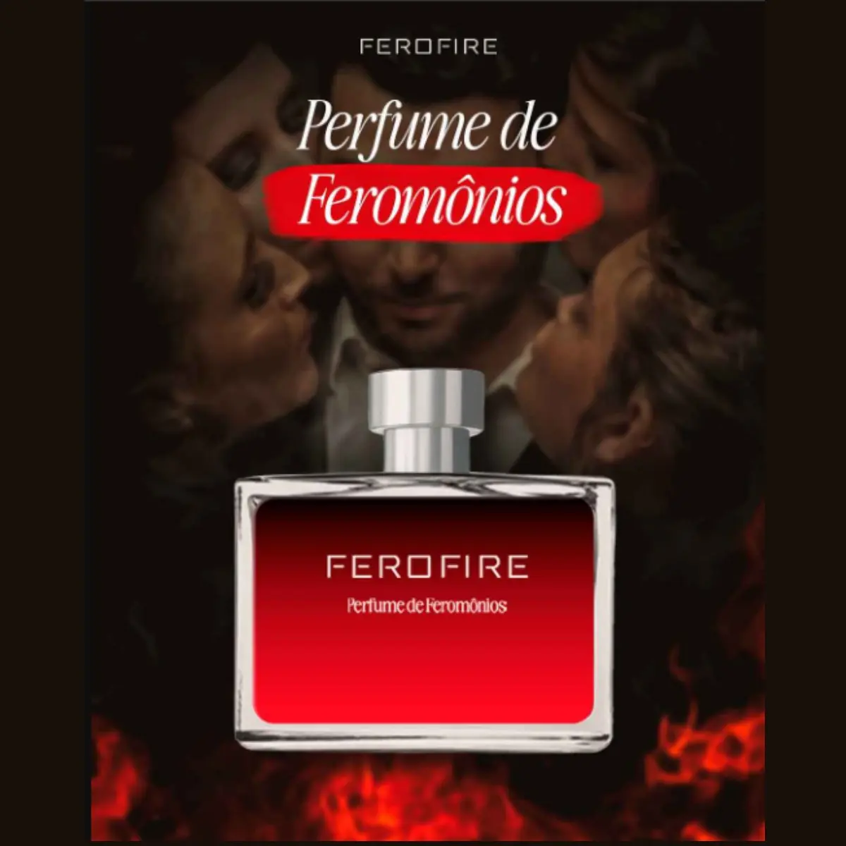 Perfume Masculino FeroFire Men Parfum 50ml Amadeirado Aromático FEROMÔNIO