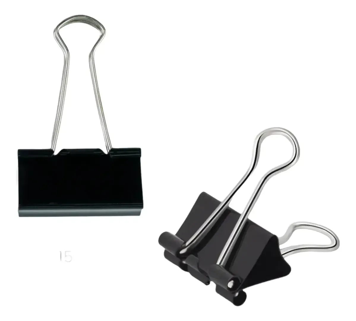 Kit Com 60 Und Clip Binder 15mm Metal Prendedor Grampo Papel
