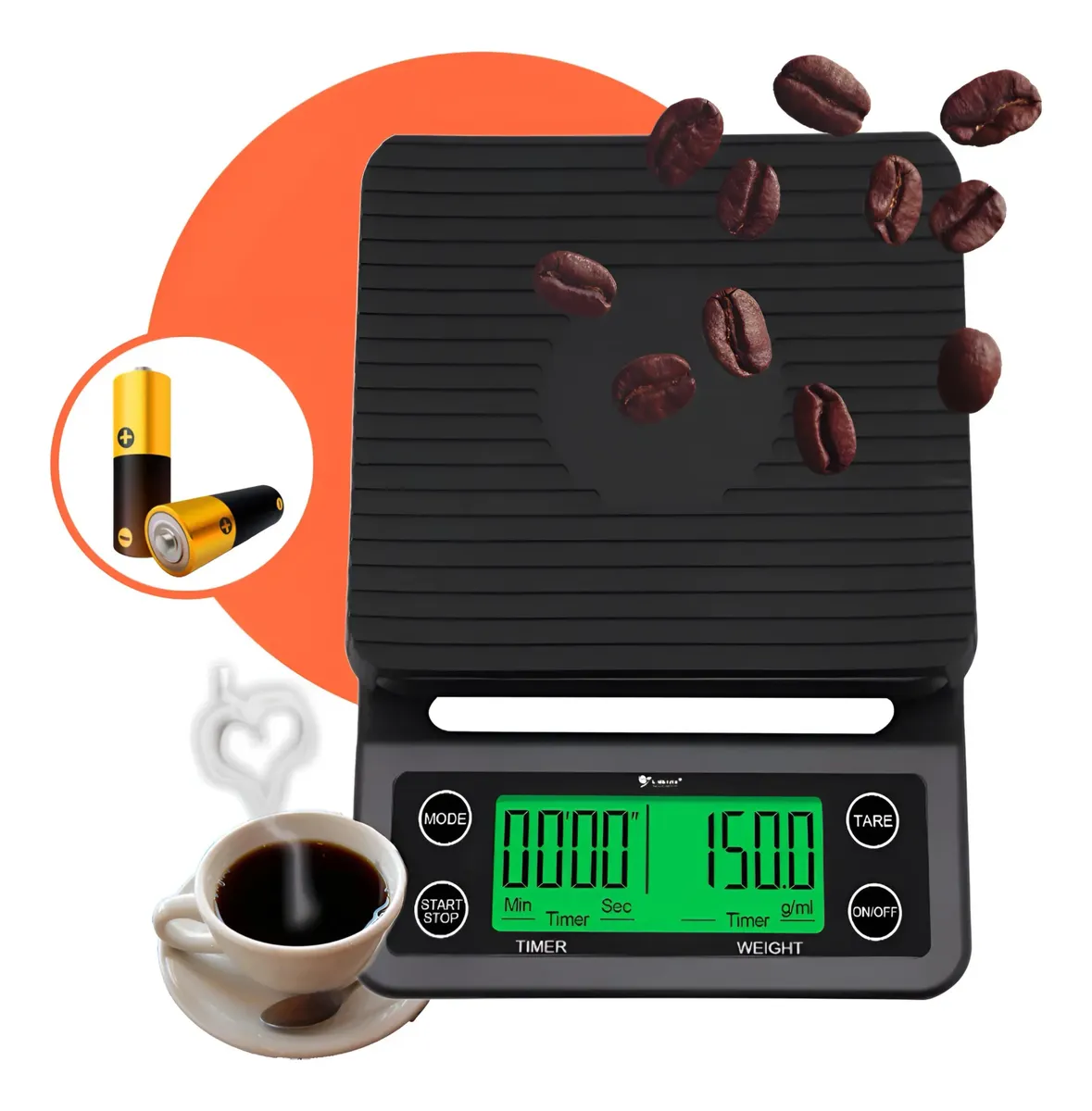 Balança Digital Com Cronômetro Para Barista Café 3kg / 0.1g
