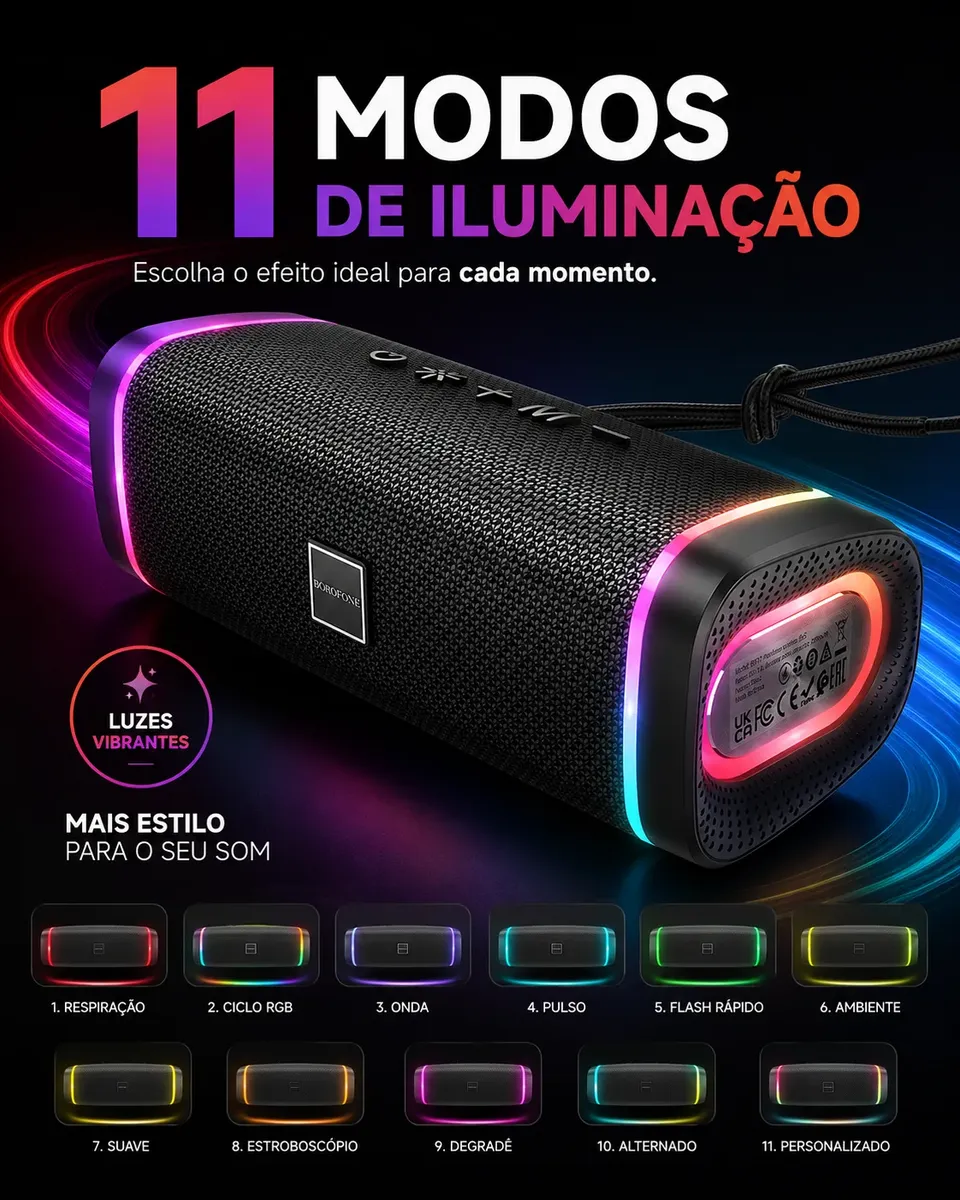 Caixa Caixinha D Som Portátil Bluetooth 5.3 Tws Potente Ipx6