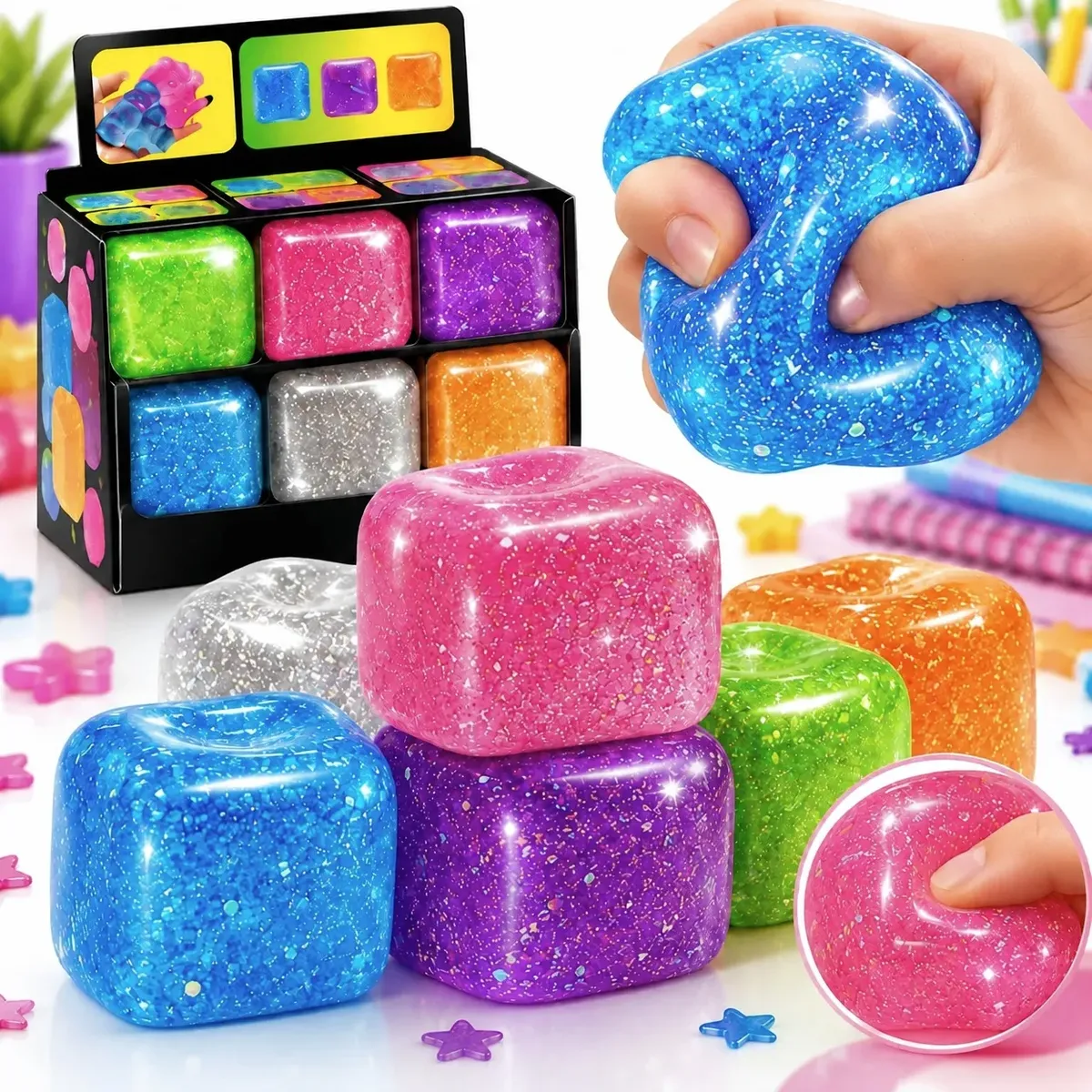 Squishy Cubo Gelo Sensorial Antiestresse Brinquedo Ice Cube