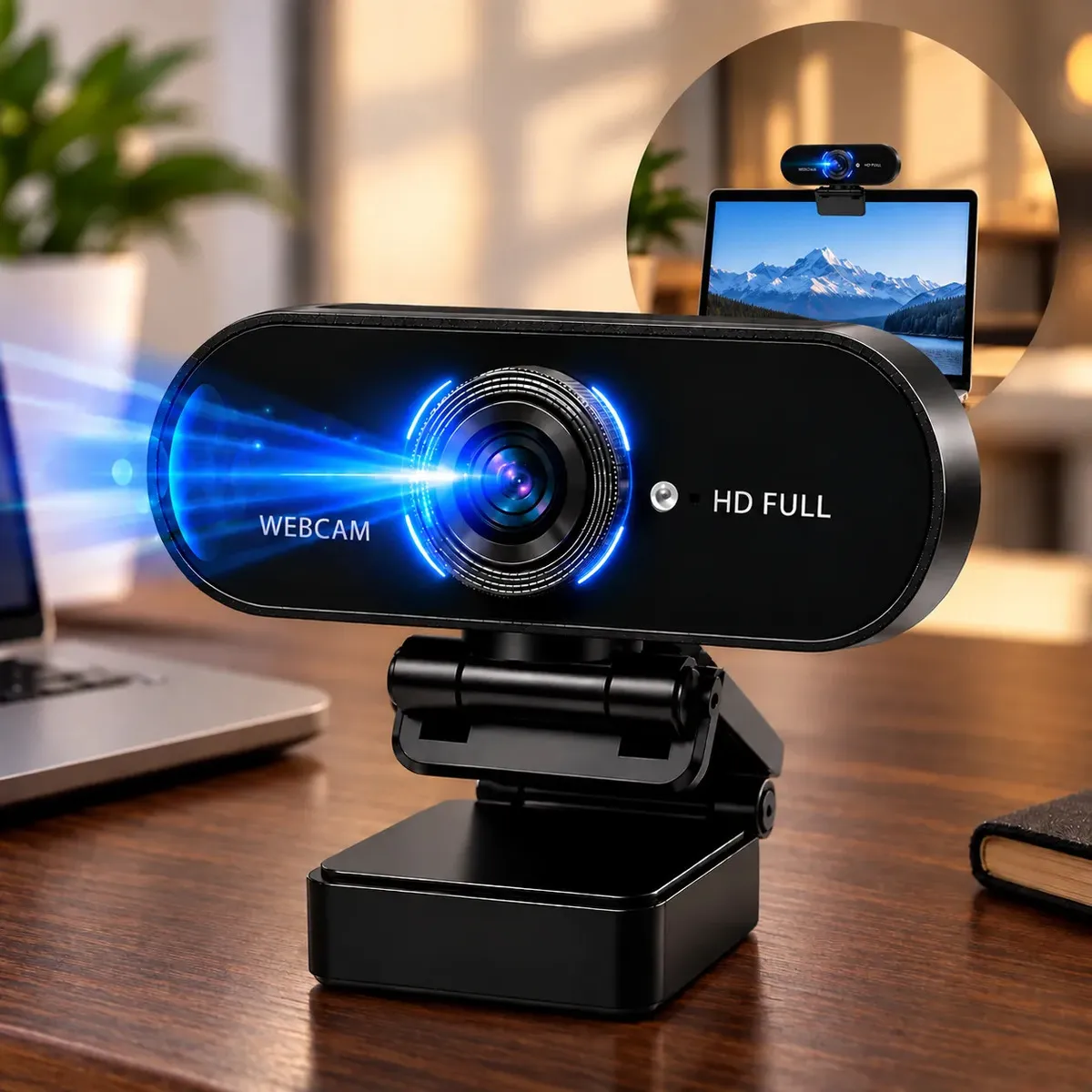 Webcam Camera Full Hd Zoom 1080p Plug and Play Videoconferencia Streamcam Web Cam Entrada Usb 2.0 Com Microfone Pc/Notebook