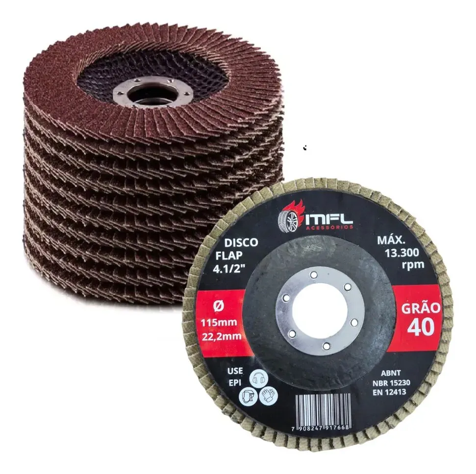 Kit 20 Disco Lixa Tipo Flap 115mm Para Lixadeira, Grao 40