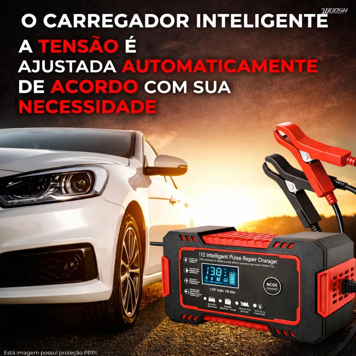Carregador Inteligente de Bateria Automotiva 12v 6a Bivolt Recupera Baterias 4ah A 100ah Todos Veículos, Moto, Caminhão, Barco