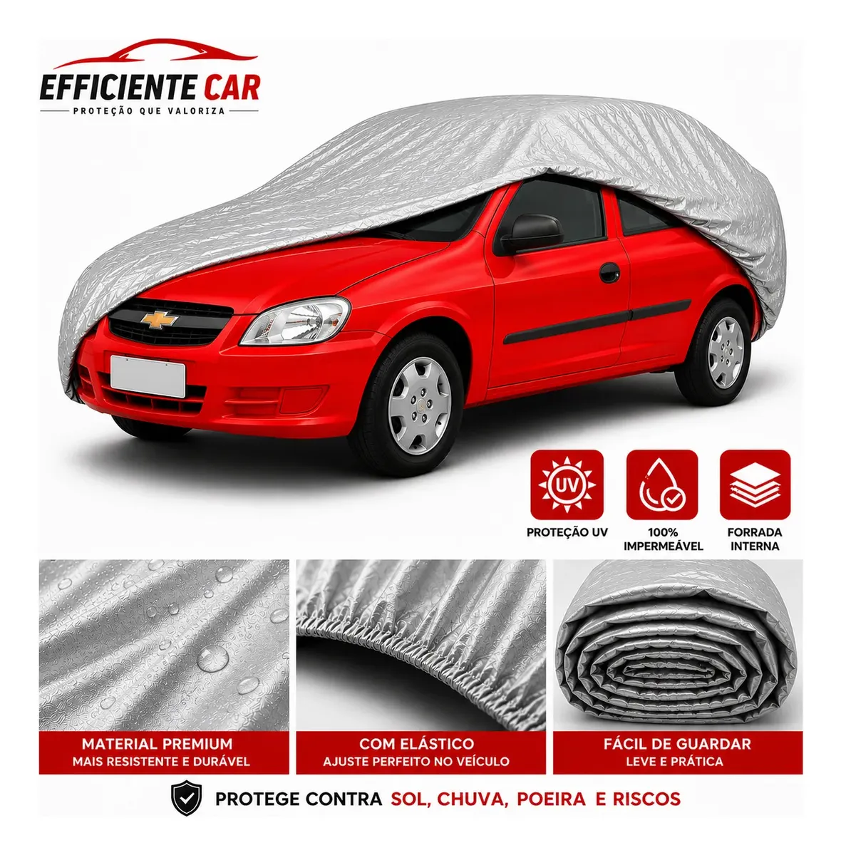 Capa Protetora Para Carro Forrada Proteção Contra Sol Chuva