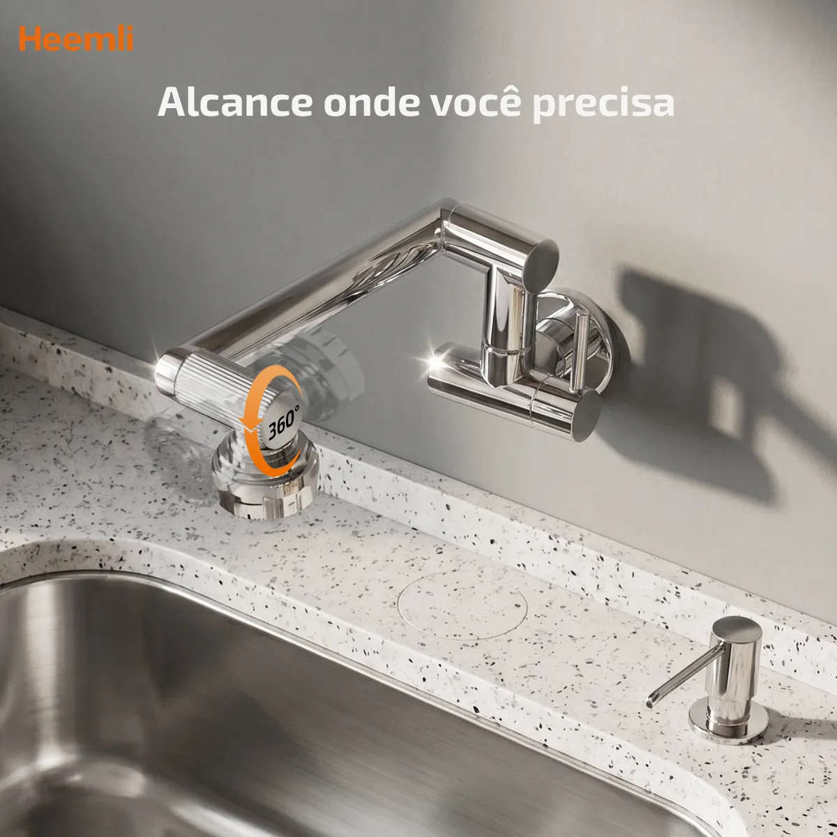 Heemli Torneira Cozinha Articulada Parede Design Articulado