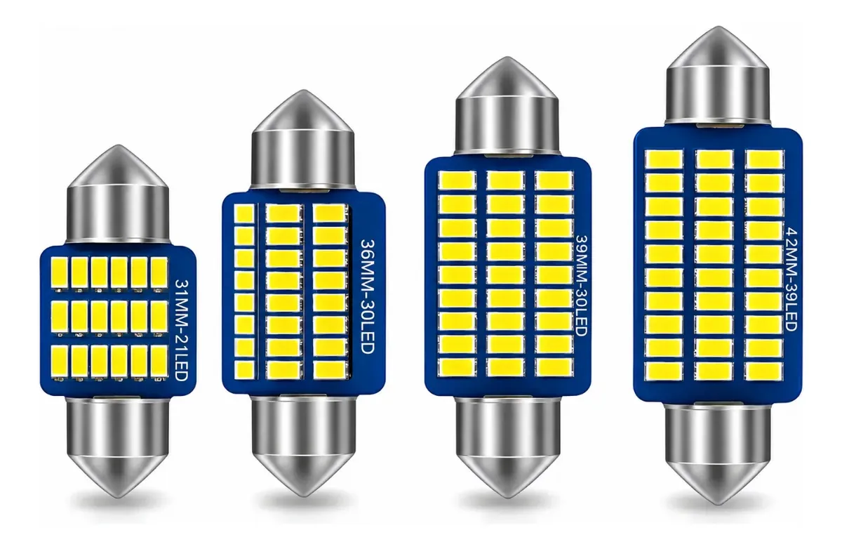 10 Lâmpadas Torpedo 36 Led Smd Canbus 31 36 39 41 Mm Atacado