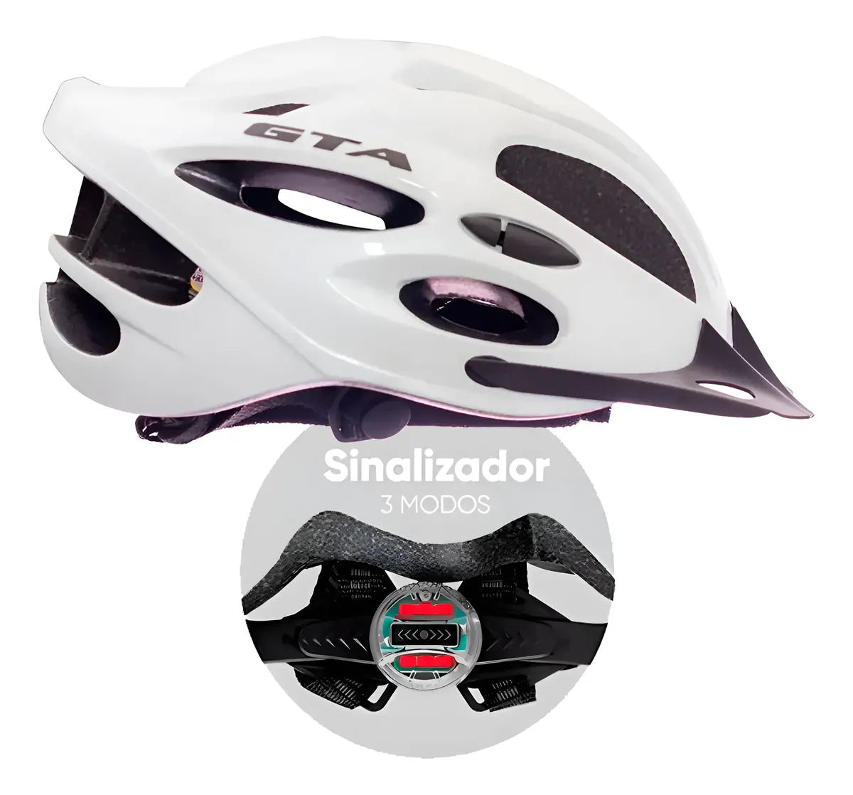 Capacete Gta Start Pisca Led Sinalizador Ciclismo Mtb Bike