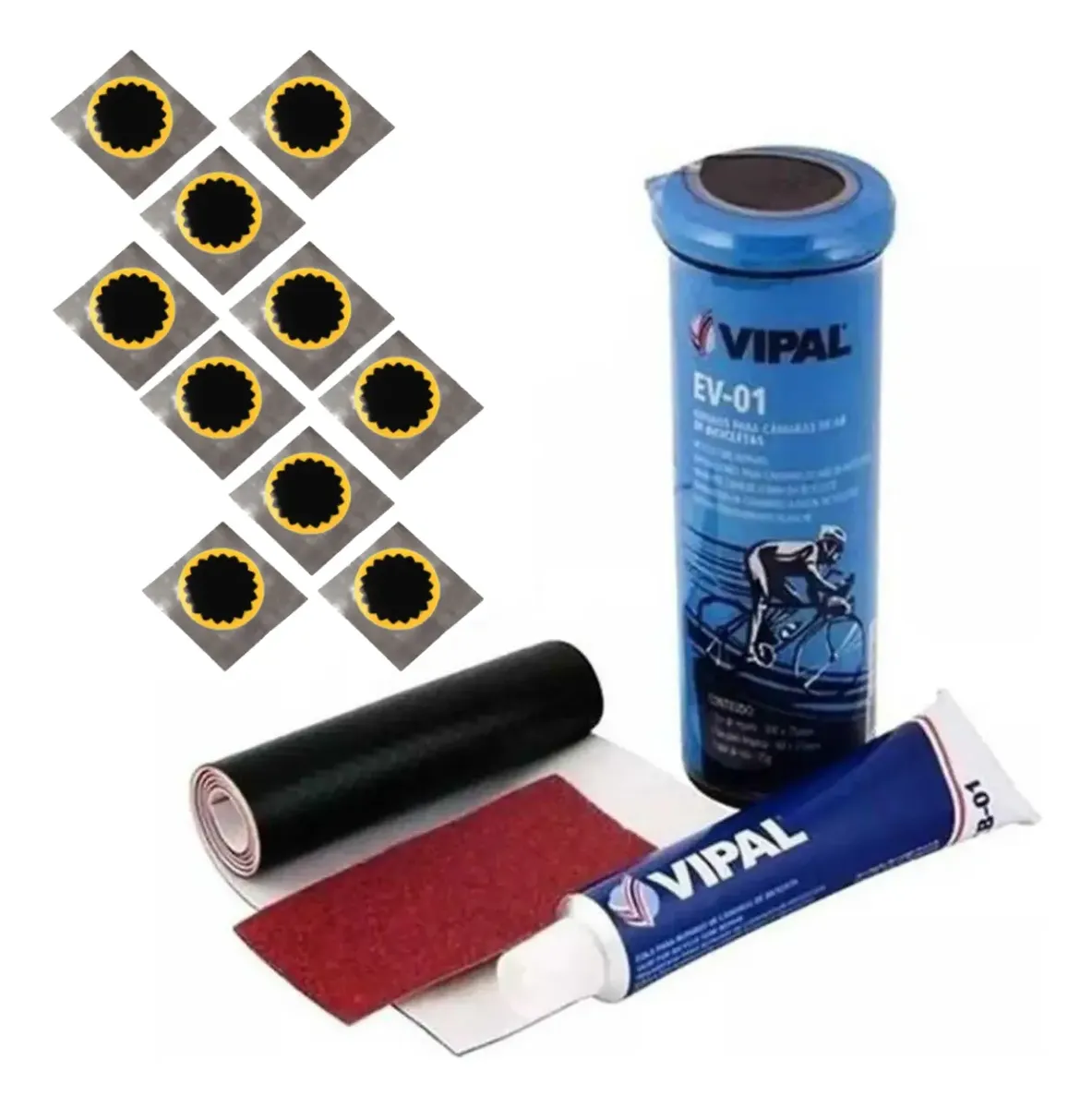 Kit Remendo Bike Pneu Camara De Ar +10 Reparos Estrela Vipal