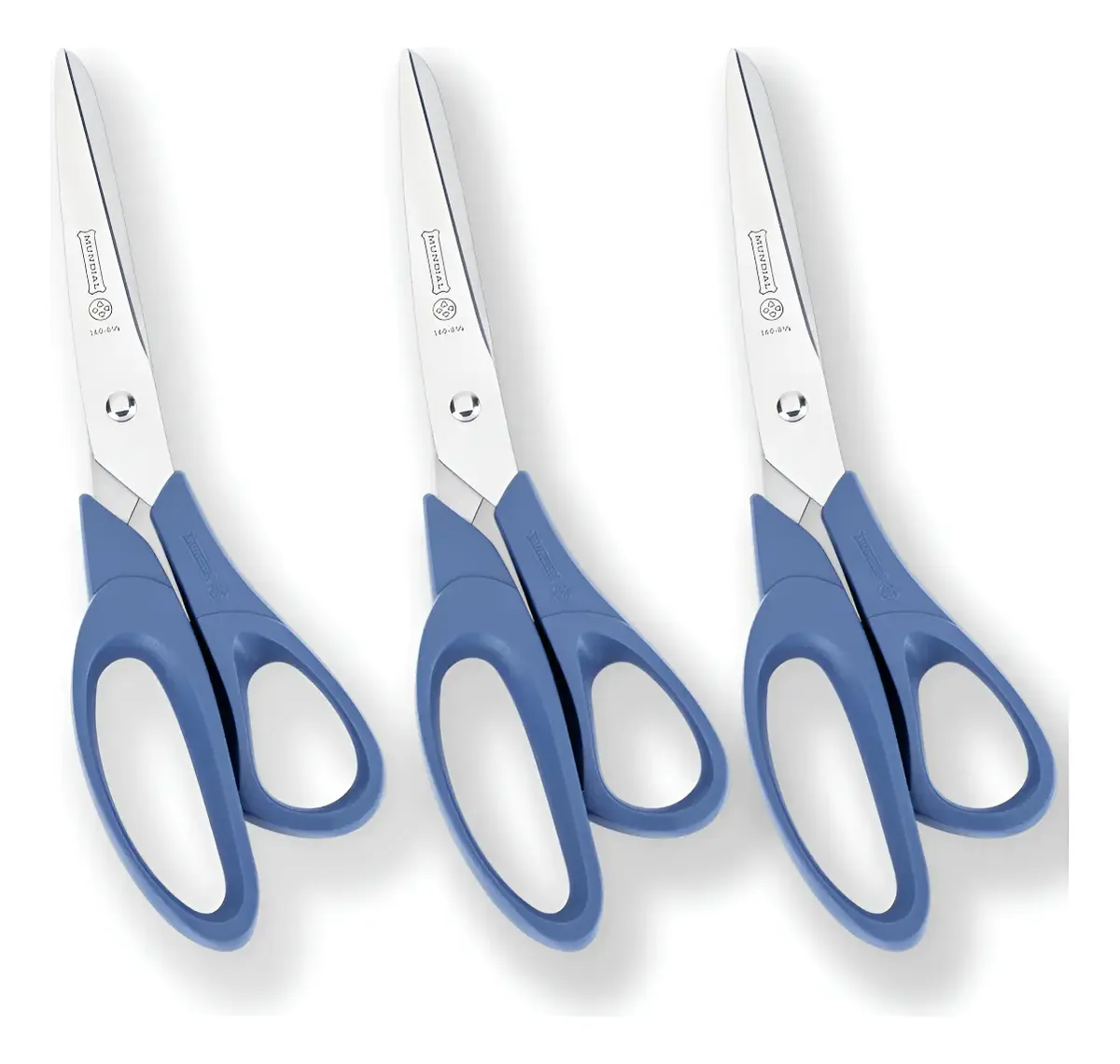 Kit 3 Tesoura Grande Mundial Costura Escritório Artes 21cm